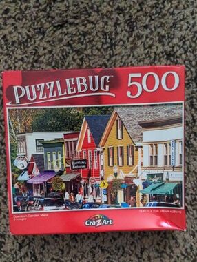 Puzzlebug 500 Piece Jigsaw Puzzle - Colorful Town In Maine  Scene